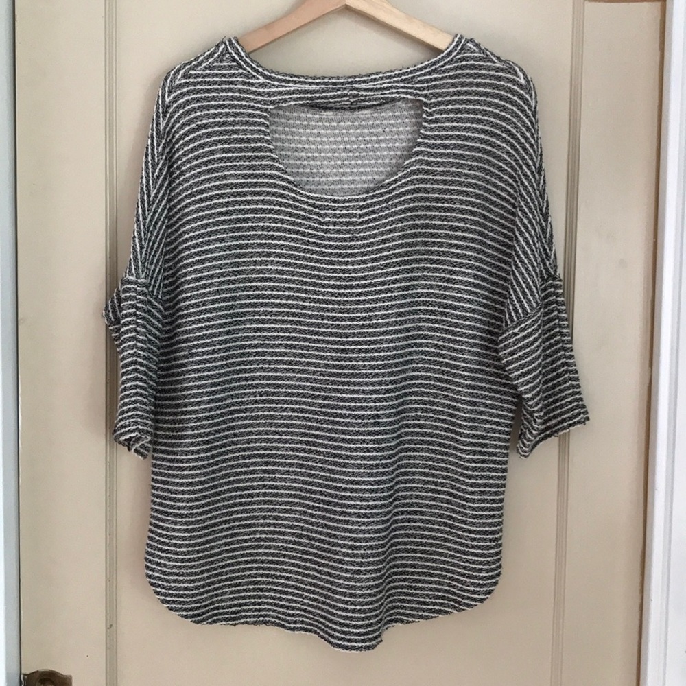 Anthro Deletta striped oversize woven top - Picture 4 of 7